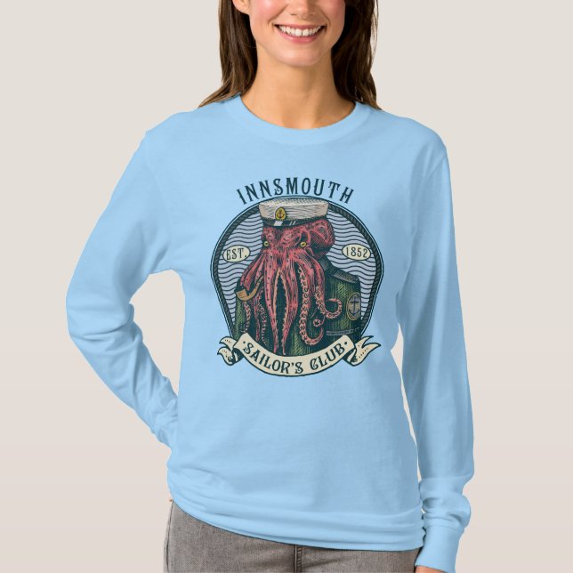 Der Schatten über Innsmouth Lovecraft Cthulhu Sail T-Shirt (Vorderseite)