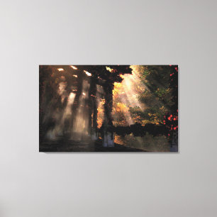 Der schattige Weg (Herbst) überwölbte Leinwand