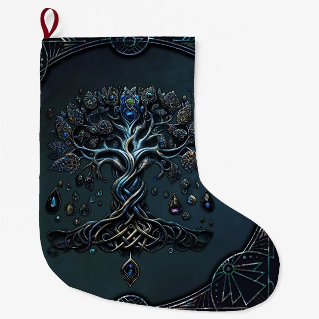 Der Schein des Baumes des Lebens die Edelsteine de Großer Weihnachtsstrumpf (Vorderseite)
