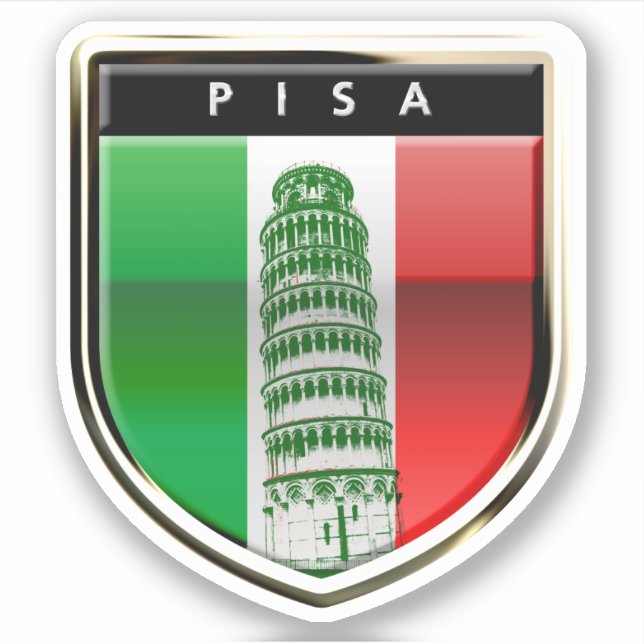 Der schiefe Turm des Pisa-Sticker Aufkleber (Vorderseite)