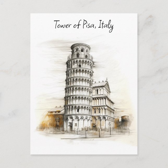 Der Schiefe Turm von Pisa, Italien Postkarte (Vorderseite)