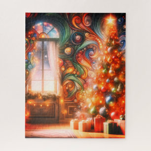 Der schimmernde Retro-Weihnachtsbaum mit groovy St