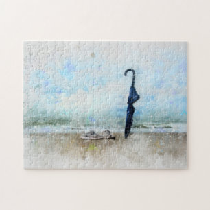 Der Schirm am Strand -