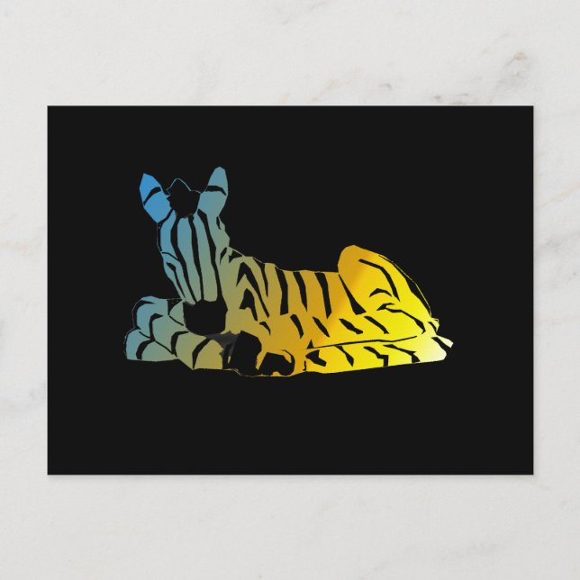 " Der schlafende Zebra " Postkarte (Vorderseite)