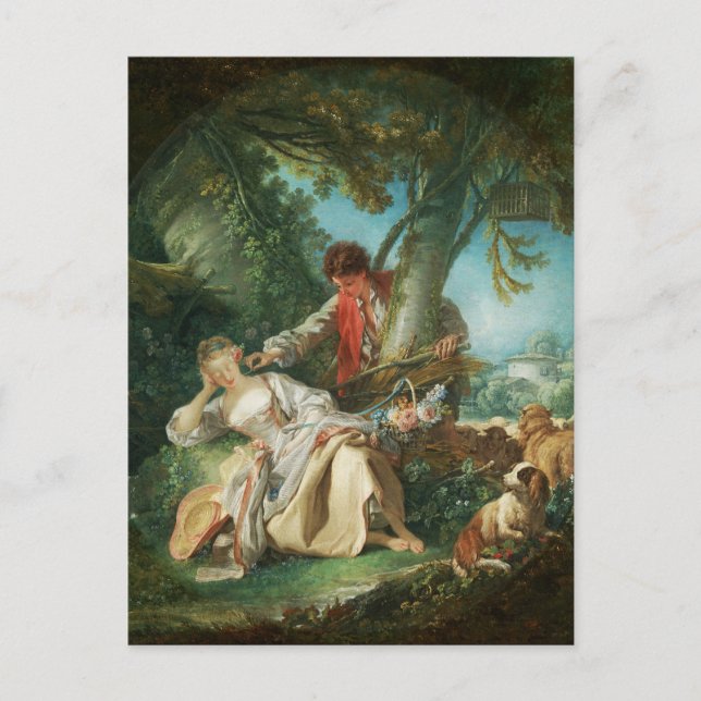 Der Schlafstopp von François Boucher Feiertagspostkarte (Vorderseite)