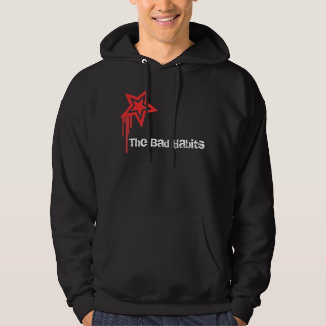 Der schlechte Gewohnheitenschwarze Hoodie (Vorderseite)