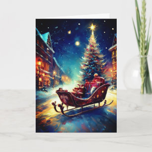 Der Schlitten des Weihnachtsmanns Karte
