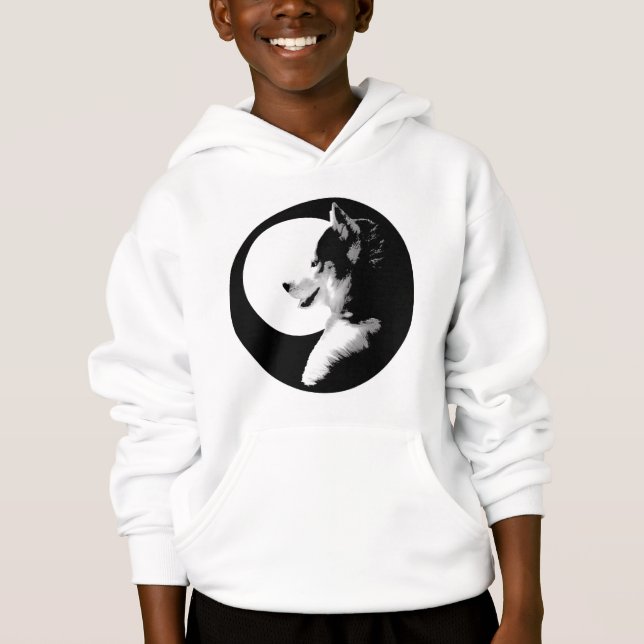 Der Schlitten-Hundedes kindes des heiseres Hoodie (Vorderseite)
