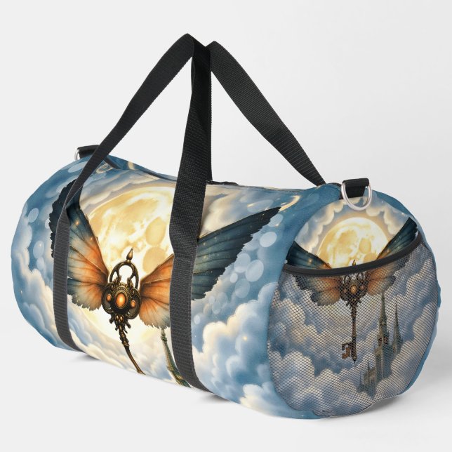 Der Schlüssel der Ewigkeit – Steampunk Flügel Duffle Bag (Rechte Ecke)