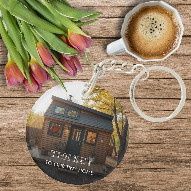 Der Schlüssel zu unserem winzigen Zuhause-Foto Schlüsselanhänger (Create your own tiny home photo keychain. The key to our tiny home script.)
