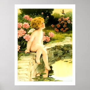 DER SCHMETTERLING Bessie Pease Gutmann Kunst Poster