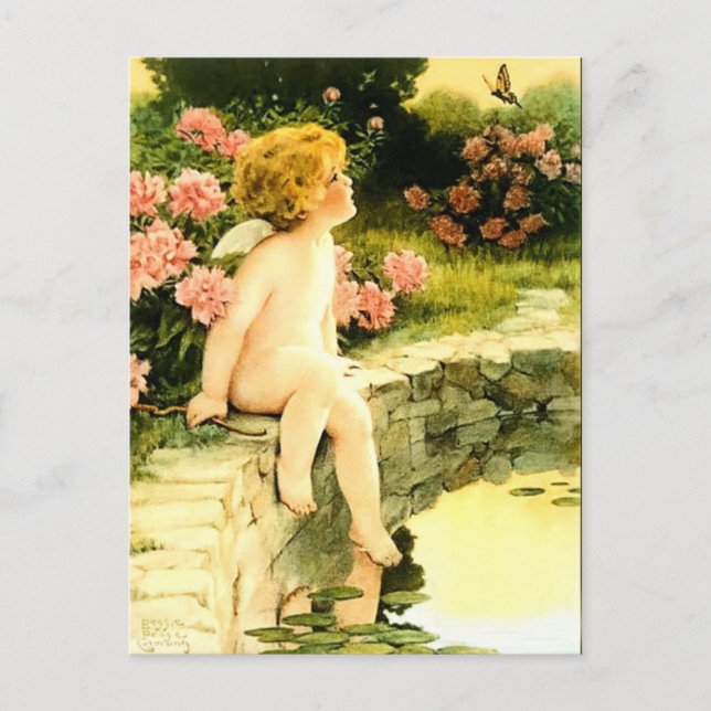 Der Schmetterling (c. 1920) Bessie Pease Gutmann Postkarte (Vorderseite)