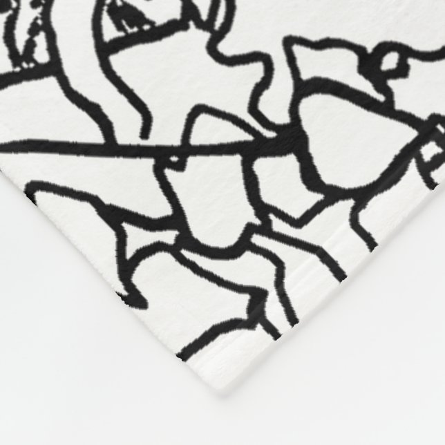 Der Schmetterling, der in Schwarzweiss mit Blumen Fleecedecke (Ecke)
