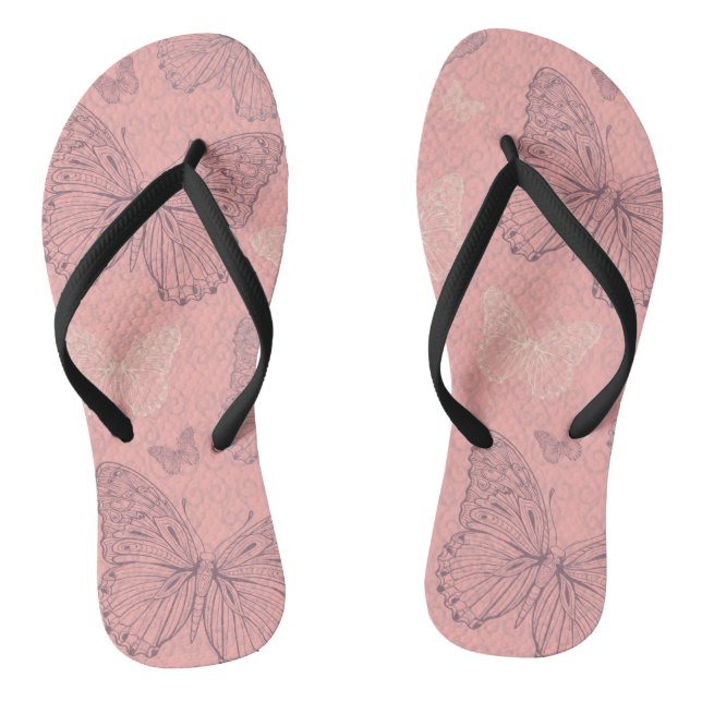 Der Schmetterlingsrosa Flip Flops (Fußbett)