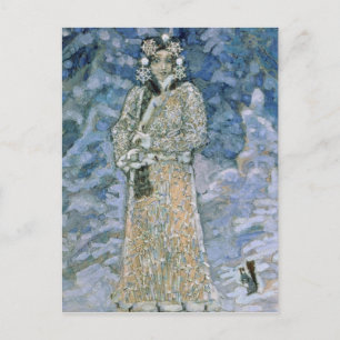 Der Schnee Maiden, eine Skizze für die Oper Postkarte