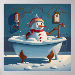 Der Schneemann im Whirlpool Poster