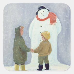 Der Schneemann Quadratischer Aufkleber