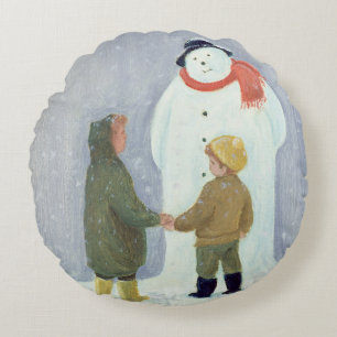 Der Schneemann Rundes Kissen