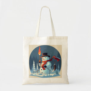Der Schneemann trägt die olympische Fackel Tragetasche