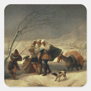 Der Schneesturm, 1786-87 Quadratischer Aufkleber