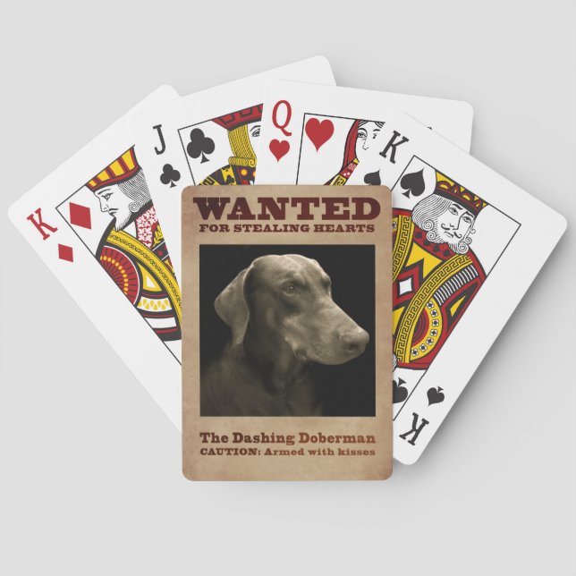 Der schneidige Dobermann Spielkarten (Rückseite)