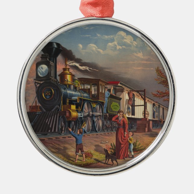 Der schnelle Post-Postdienst-Zug ab 1875 Ornament Aus Metall (Vorne)