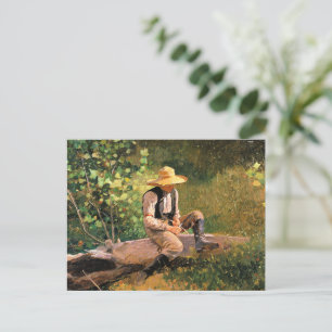 Der schnitzende Junge von Winslow Homer Postkarte