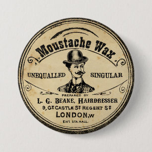 Der Schnurrbart-Schnurrbart-Wachs-Button-Knopf der Button