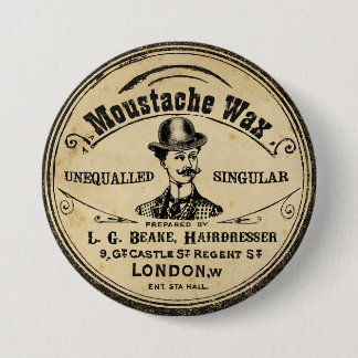 Der Schnurrbart-Schnurrbart-Wachs-Button-Knopf der Button