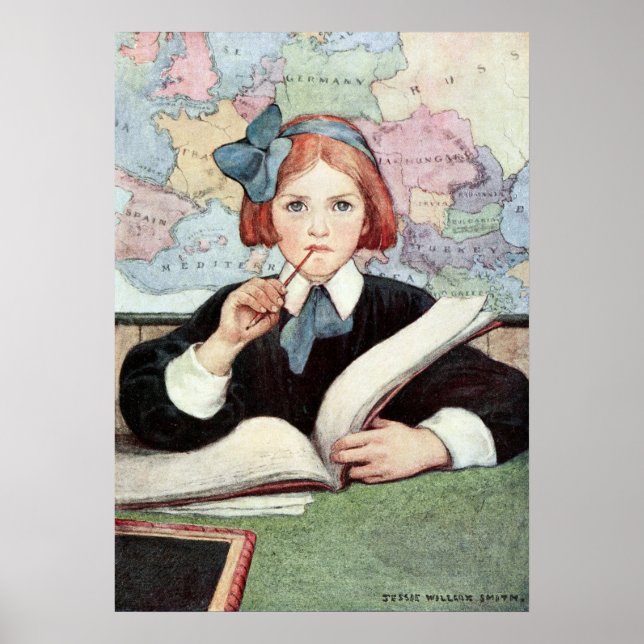 Der Scholar von Jessie Willcox Smith Poster (Vorne)