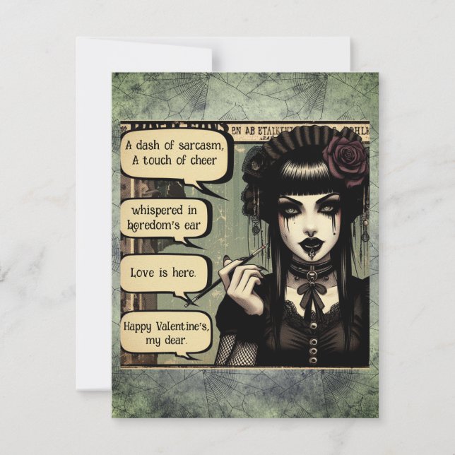 Der schöne Goth Girl Valentine's Day Mitteilungskarte (Vorderseite)