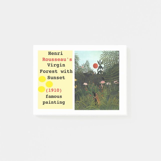 Der schöne Henri Rousseau-Jungfrau-Wald Post-it Klebezettel (Vorderseite)