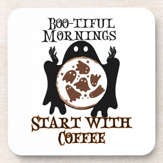 Der schöne Morgen beginnt mit Kaffee.w Getränkeuntersetzer (Vorderseite)