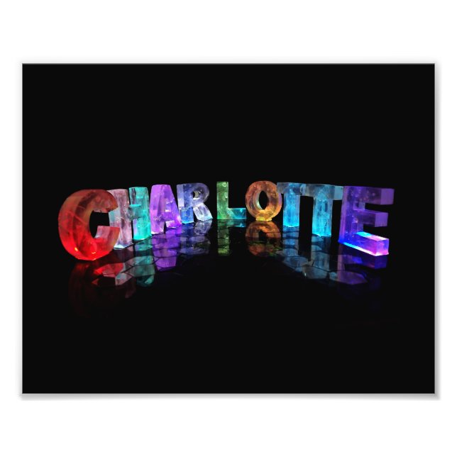 Der schöne Name Charlotte in 3D-Leuchten Fotodruck (Vorne)