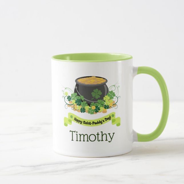 Der schöne Pot of Gold Saint Paddy's Day Tasse (Rechts)