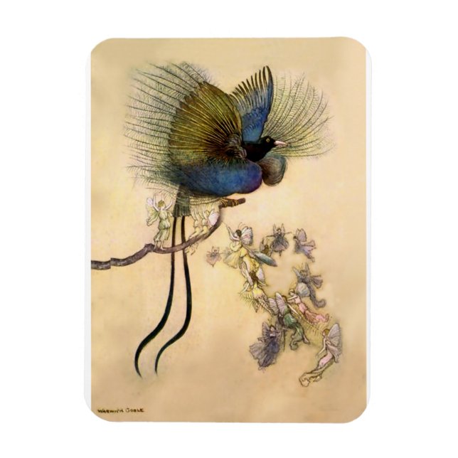 „Der schönste Vogel“ von Warwick Goble Magnet (Vertikal)