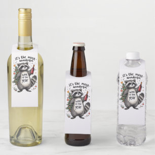 Der schönste Wein des Jahres Raccoon Flaschenanhänger
