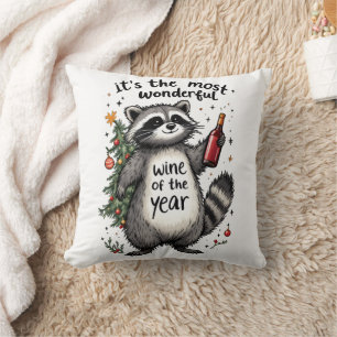 Der schönste Wein des Jahres Raccoon Kissen