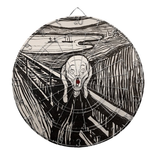 Der Schrei (1895) Edvard Munch Woodcut Fine Art Dartscheibe (vorne)