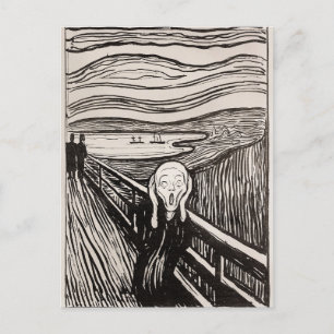 Der Schrei (1895) Edvard Munch Woodcut Fine Art Postkarte