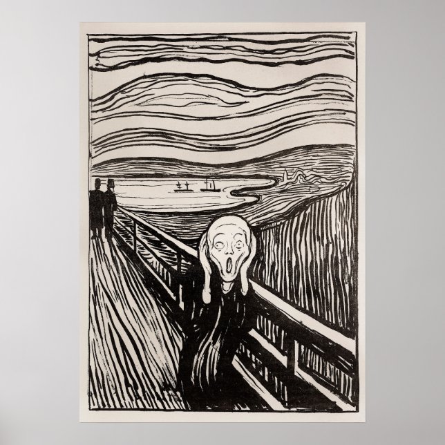 Der Schrei (1895) von Edvard Munch. Poster (Vorne)
