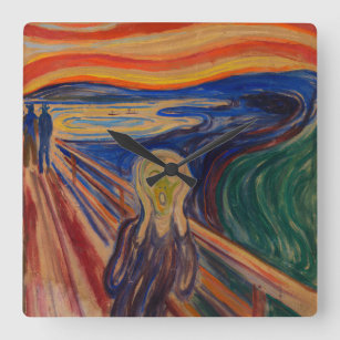 Der Schrei, 1910 von Edvard Munch Quadratische Wanduhr
