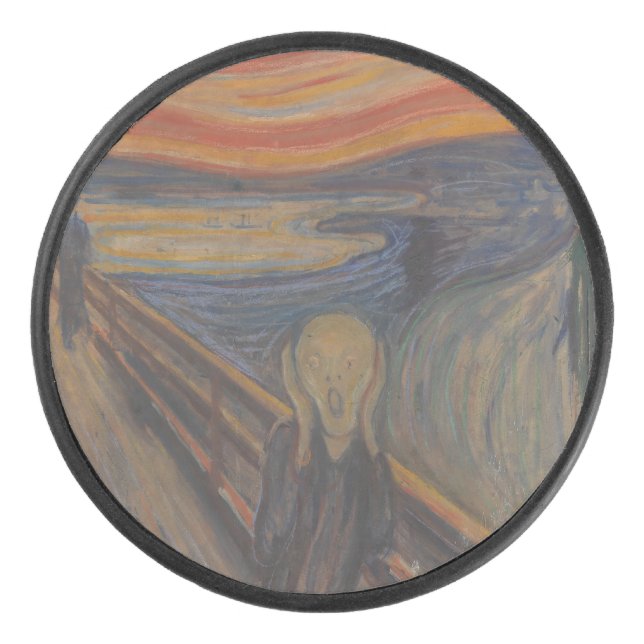 Der Schrei der Natur von Edvard Munch 1893 Eishockey Puck (Vorderseite)