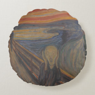 Der Schrei der Natur von Edvard Munch 1893 Rundes Kissen