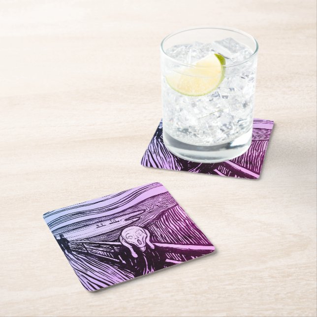 Der Schrei Edvard Munch Art Rechteckiger Pappuntersetzer (Vor Ort)