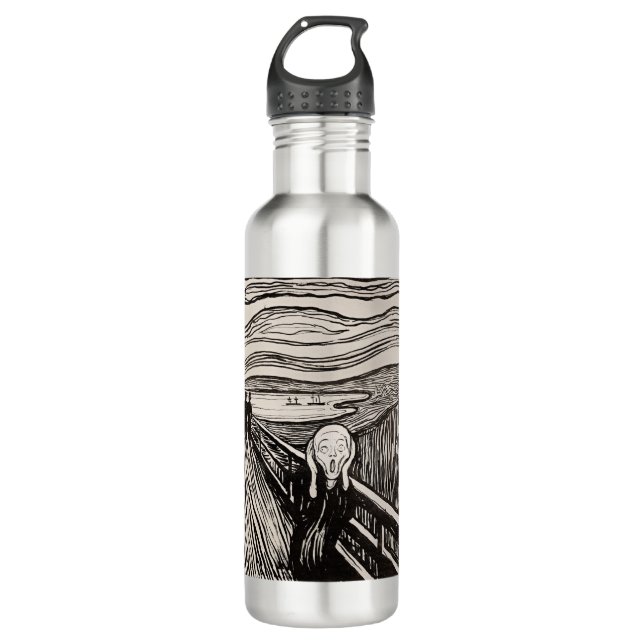 Der Schrei Edvard Munch Edelstahlflasche (Vorderseite)