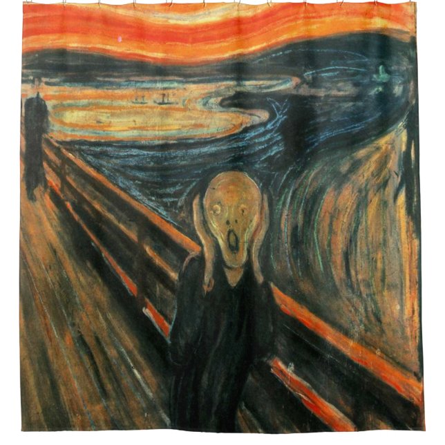 Der Schrei Edvard Munch Moderne expressionistische Duschvorhang (Vorderseite)