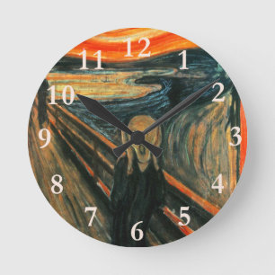 Der Schrei Edvard Munch Moderne expressionistische Runde Wanduhr