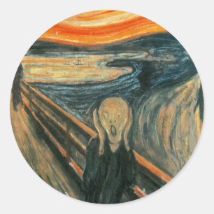 Der Schrei Edvard Munch Moderne expressionistische Runder Aufkleber