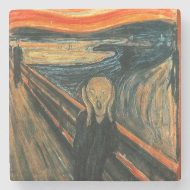 Der Schrei Edvard Munch Moderne expressionistische Steinuntersetzer (Vorderseite)